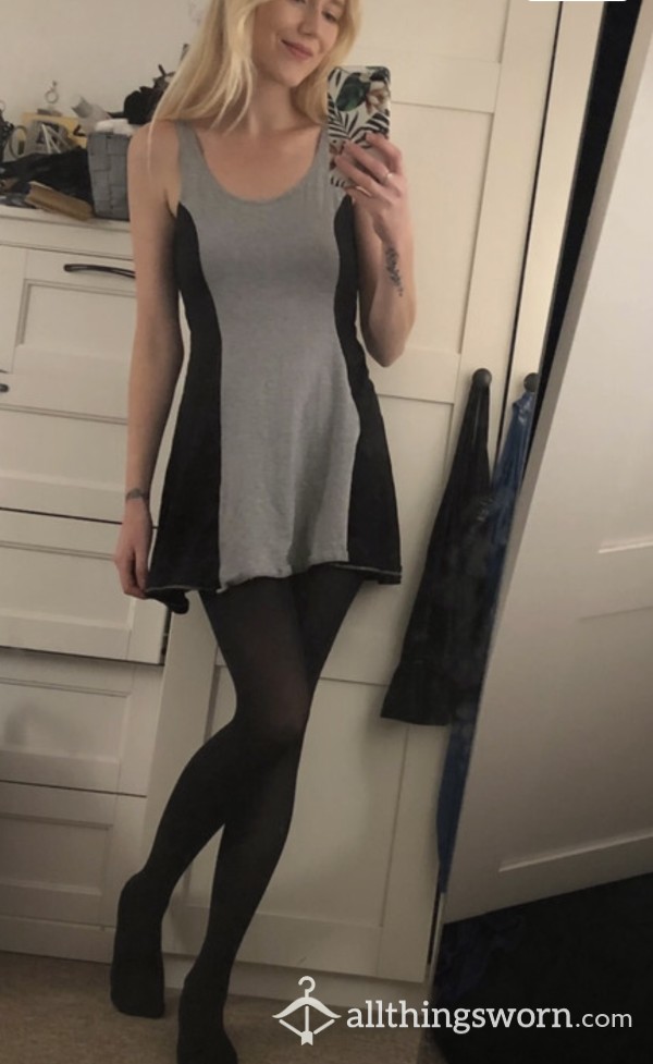 Old , Mini Short Well Loved Dress 👗🙂 Black & Grey