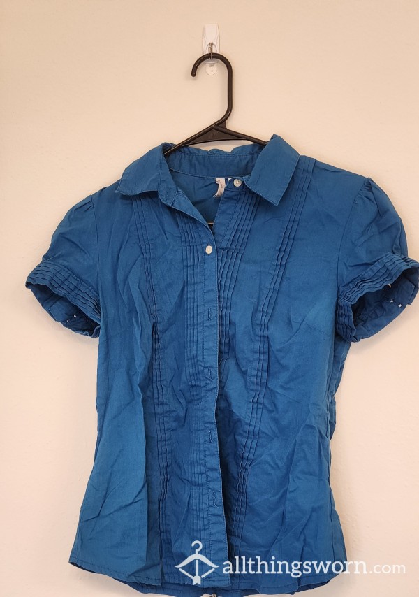 OLD NAVY Sapphire Button-Up Blouse