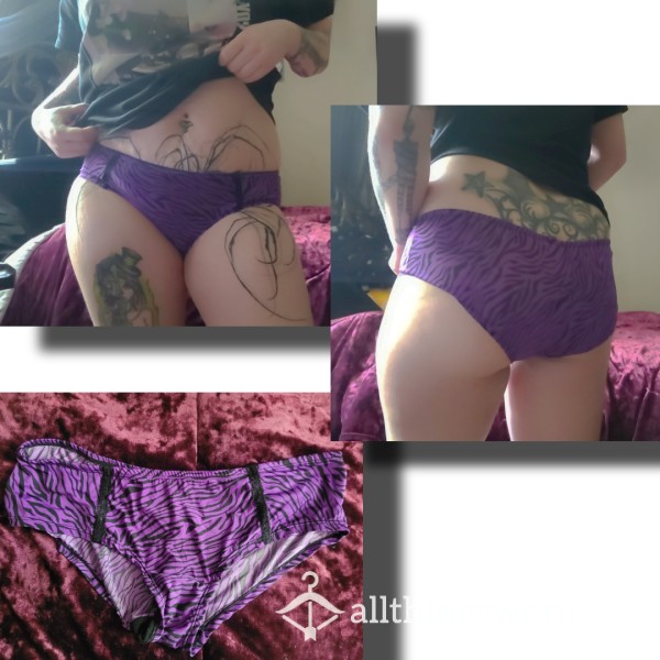 Purple Zebra Print Cheeky Panties ✨️