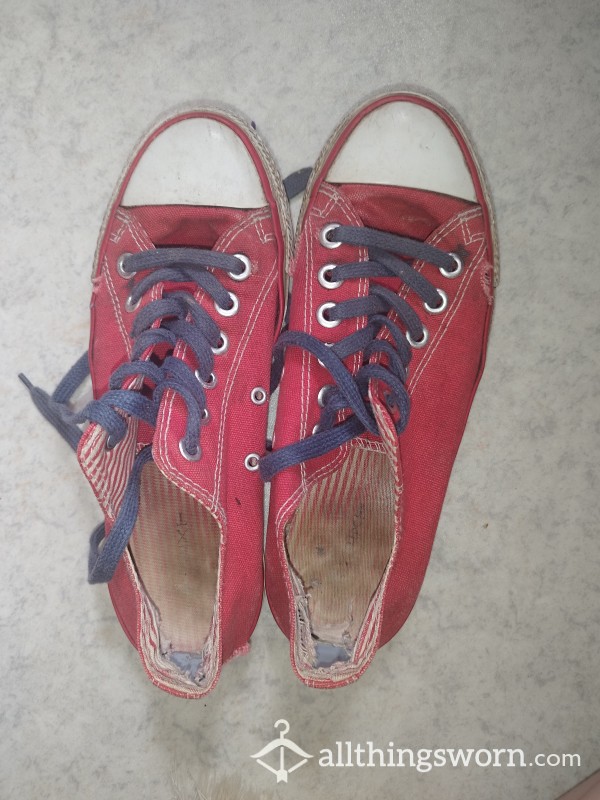 Old Red Converse Style Shoes