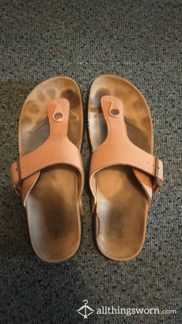 Old Sandals With Toe Prints