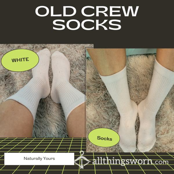 🤍🧦 Old Smelly White Crew Socks ~ Worn To Your Liking