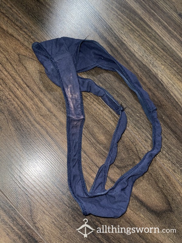 Old Stained Navy Cotton Thong