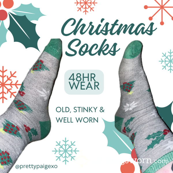 Old, Stinky & Well-worn Christmas Socks!! ❤️🎄 48hr Wear 💋