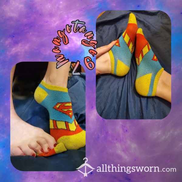 🦸‍♂️Old Sweat Stained-Superman Socks 🦸‍♂️