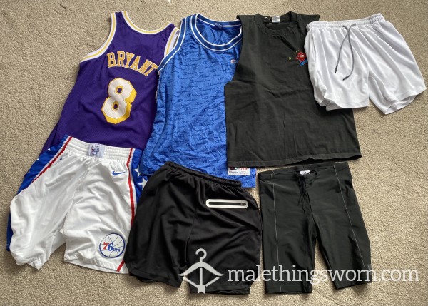 Sweaty Basketball Tops And Shorts