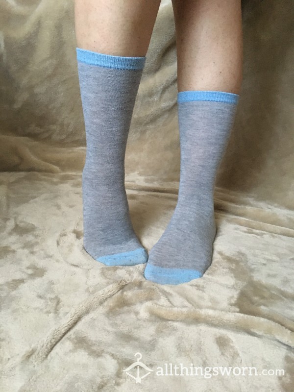 Old Used Cute Grey Socks