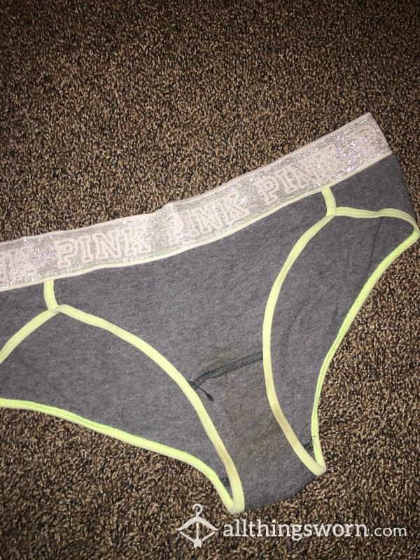 Old Used Grey/Green Cheeky Stained VS Panties (add-on Options Available!)