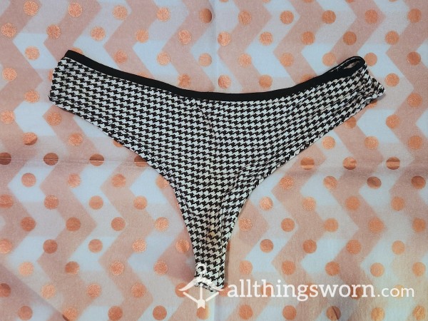 Old & Very Loved Houndstooth-print Thong!