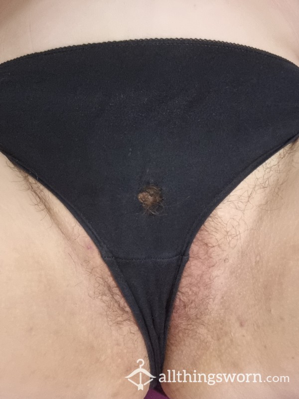 Old Well Worn Black Knickers With Holes