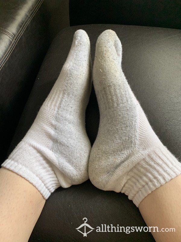 Used Sweaty White Athletic Socks