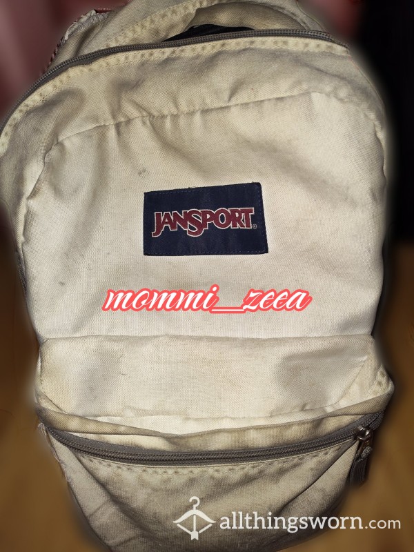 Old White Dirty School Backpack • Had For Years