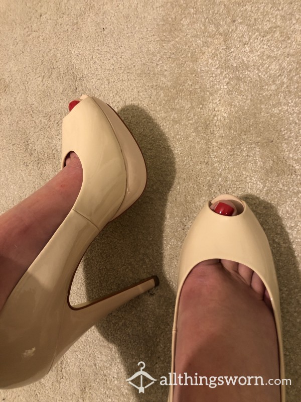 Old/used Ted Baker Sexy Nude Patient Platform Heels!