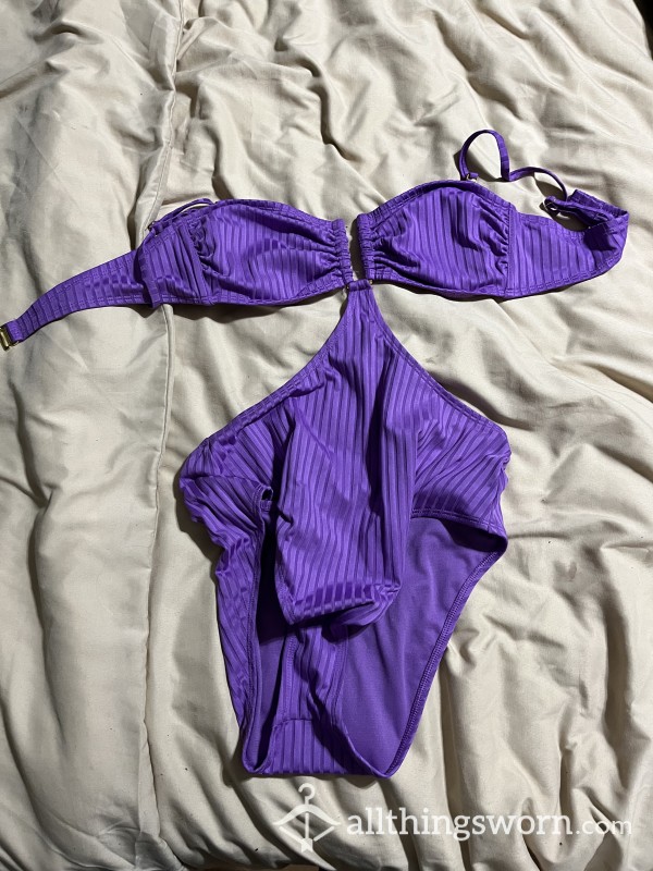 One Piece Purple Swimwear