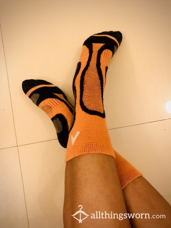 Orange Black Well Worn Smelly 🧦 $15 Comes With 24 Hour Wear + 2 Complimentary Pictures 💖