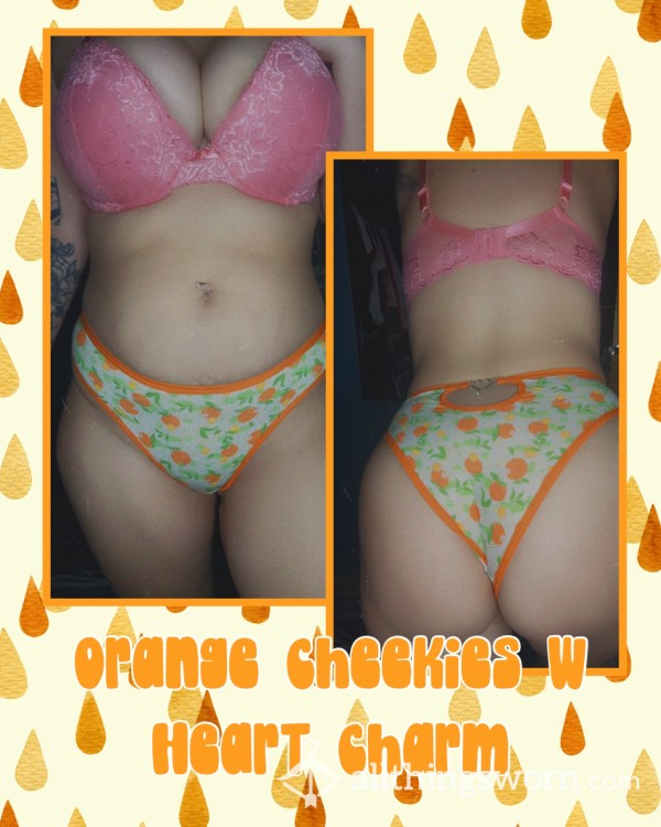 Orange Cheekies W/Heart Charm