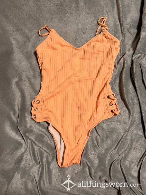 Small Orange Cheeky One Piece Swimsuit