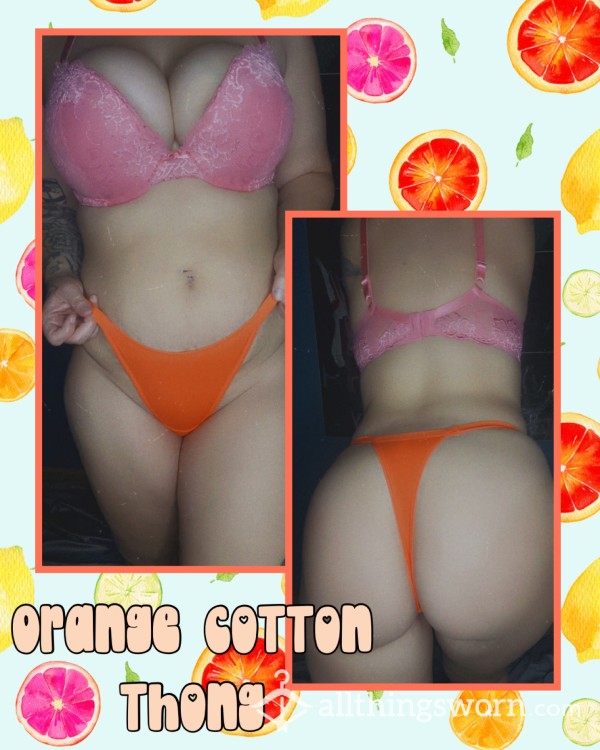 Orange Cotton Thong