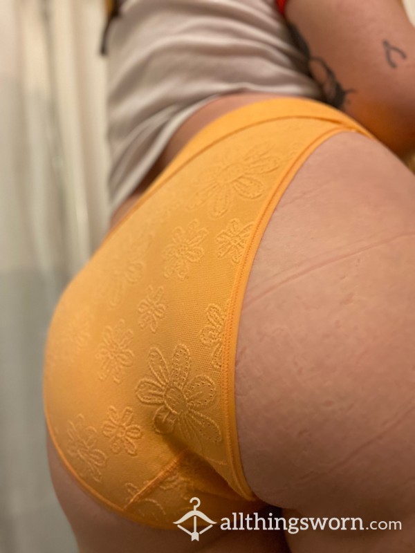 Orange Floral Panties 🧡
