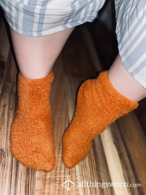 Orange Fuzzy Socks