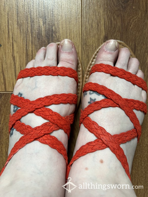 🟠 Orange Gladiator Sandals 🟠 Size 8 🟠
