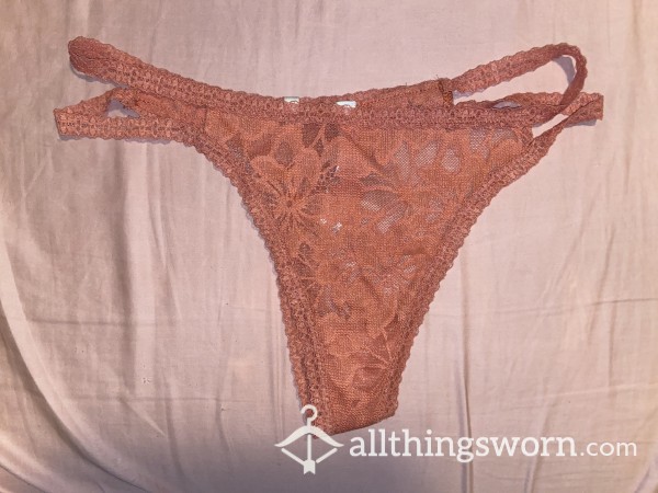Orange Lacy Strappy Thong