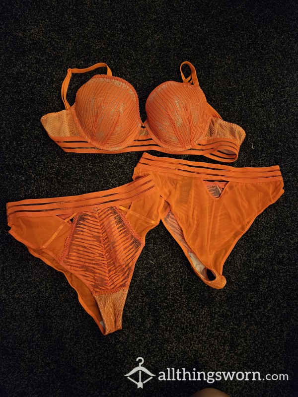 Orange Matching Bra & Panties Set