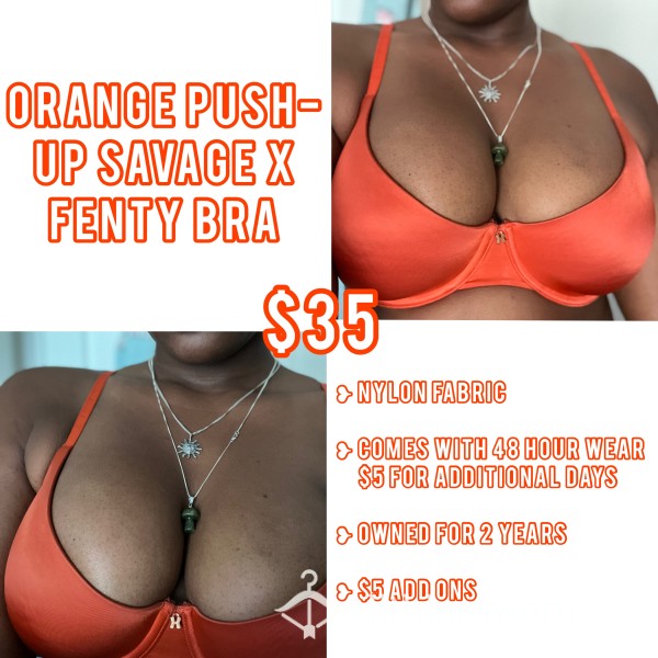 Orange Push-Up Nylon Savage-X FENTY Bra