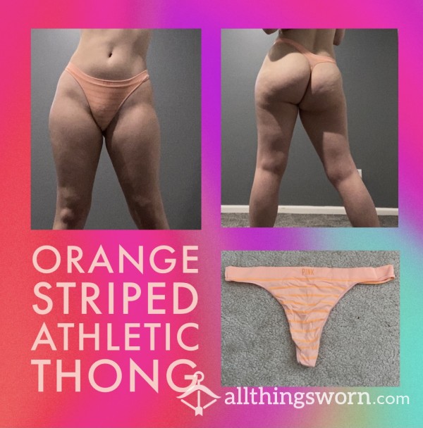 Orange Stripe Athletic Thong