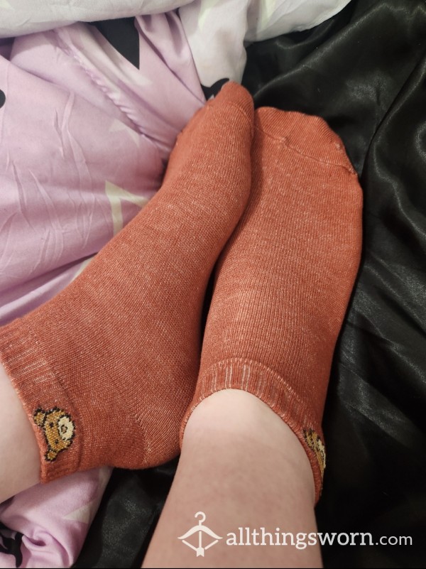 Orange Teddy Bear Socks