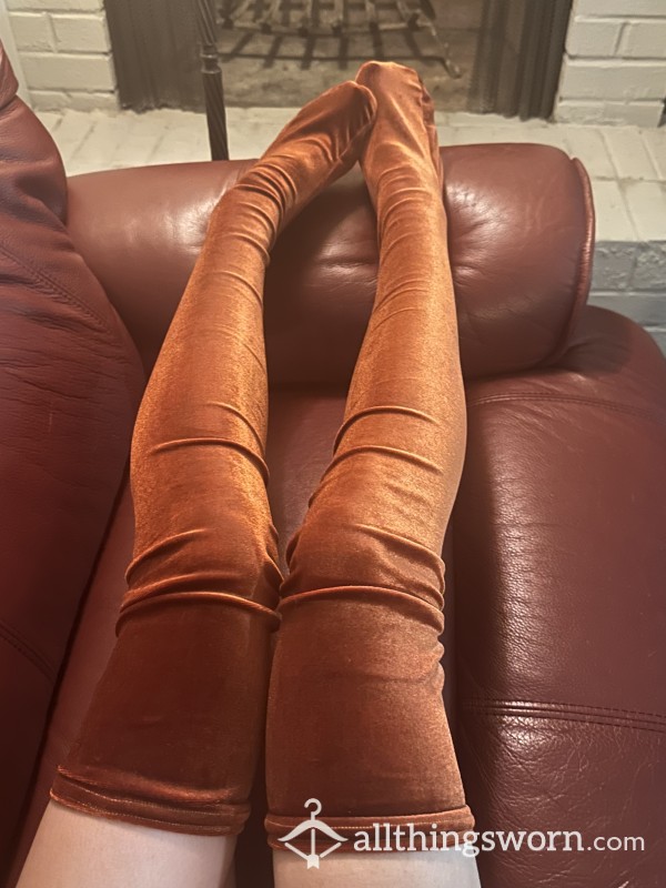 Orange Velvet Stockings