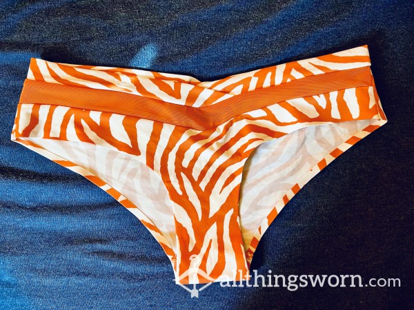 Orange Zebra Print Cheeky Panties