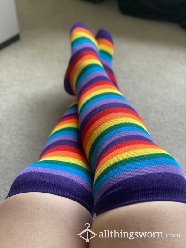 Over The Knee Pride Socks
