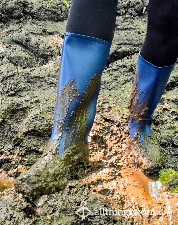 Own My Well Worn Dirty Blue Wellies ! - I Can Stand In Anything You Like To Make Them Really Grubby