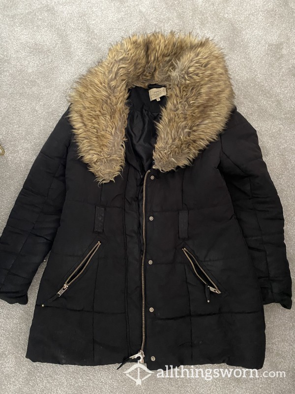 Padded Coat With Faux Fur Collar