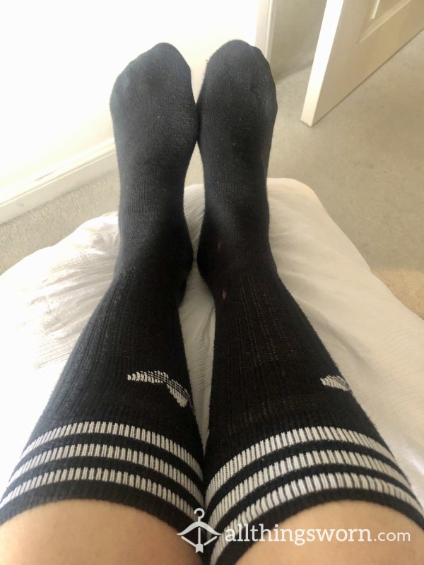 Pair Of Black Adidas Gym Socks - Fits My Size 7 Feet