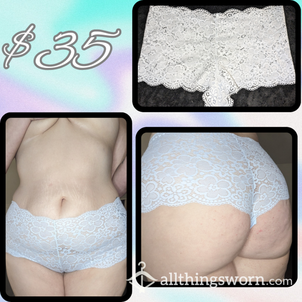 Pale Blue Lace Pantys (Free Shipping In USA)