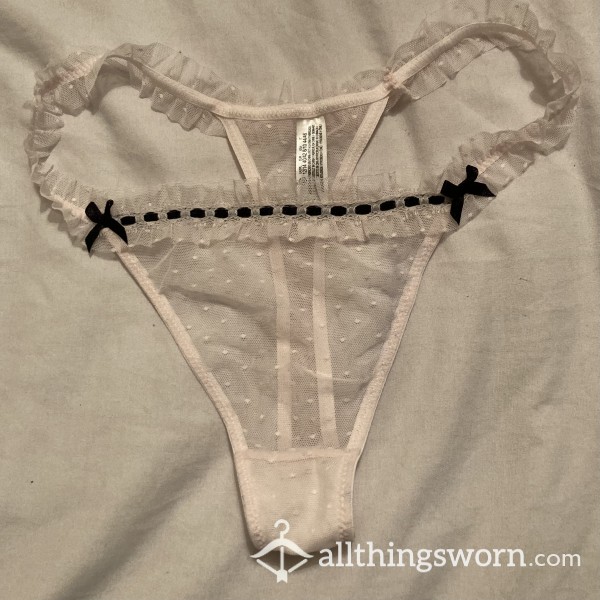 Pale Pink Frilly Thong
