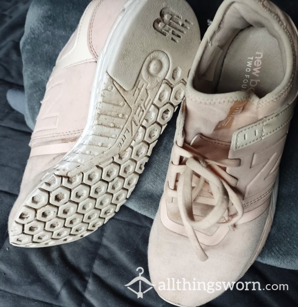 Comfy And Well Used, Pale Pink Trainers UK Size 6