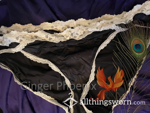 Panties Ready To Sniff!  Black With White Lace Trim, Well-worn Over 6 Years <3