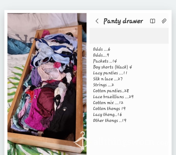 Panty Drawer , Over 200 Pairs To Choose From !