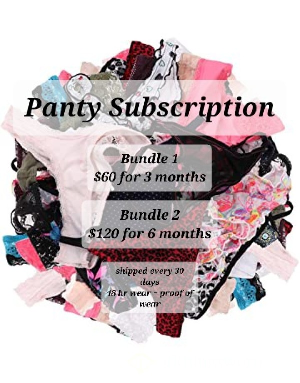 🌟 PANTY SUBSCRIPTION 🌟 2 Options Available