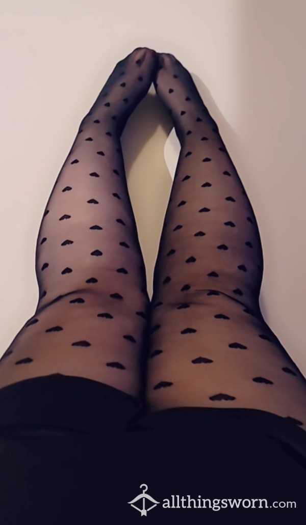 Pantyhose With Heart Design🖤