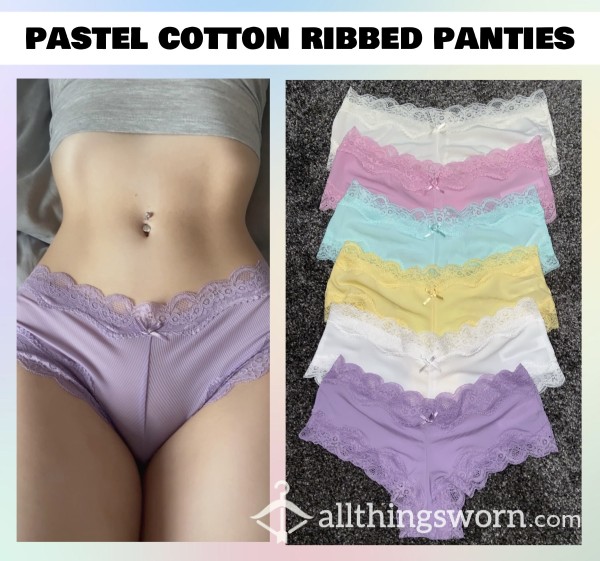 *reduced* Pastel Cotton Ribbed Panties☁️