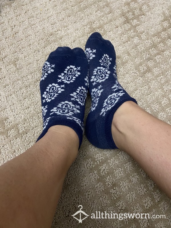 Patterned Blue Socks