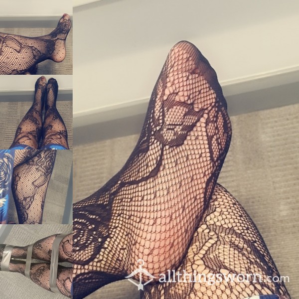 Patterned Nylons/tights Worn For 25k Steps In Heels In Work!