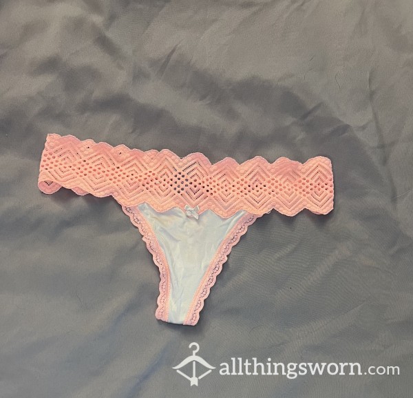 Peach And Orange Lacy Thong
