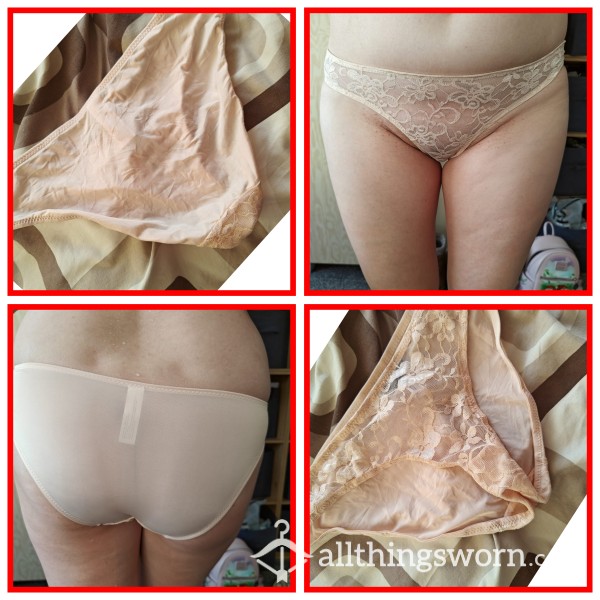 Peach Lace Front Knickers