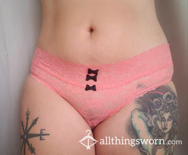 Peach Lace Panties With Bows🍑💕
