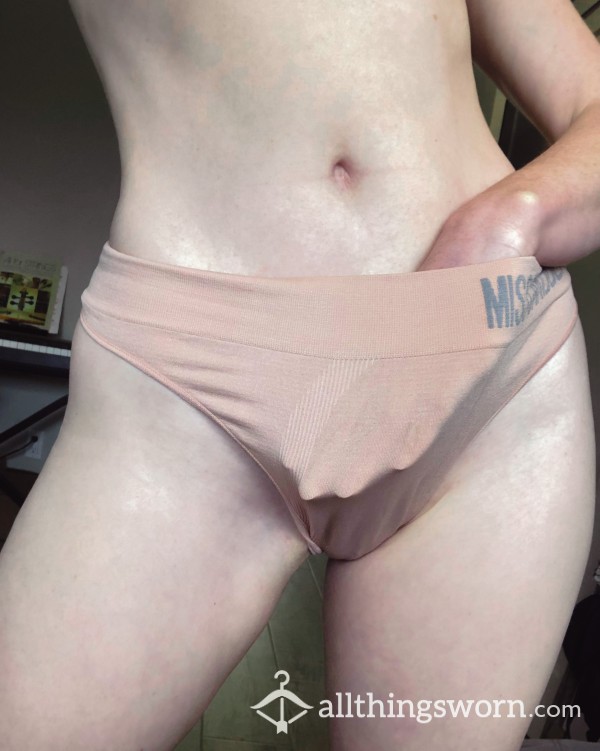 Peach Penis-Friendly Thong - Perfect For Sissies! + Free US Shipping